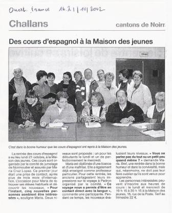 Es con muy buen humor que los cursos de espaol han recomenzado en la Maison des Jeunes.